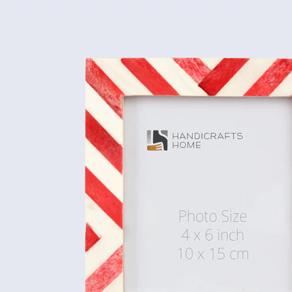 Picture Frames Chevron Pattern Bone Inlay Collection in 4 Sizes, Red – Wholesale picture frames