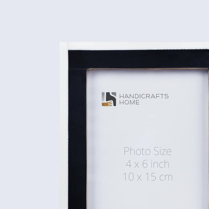 Classic Bone Inlay Picture Frame Black & White, 4x6,5x7,8x10