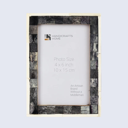 Classic Bone Inlay Picture Frame Gray & White, 4x6,5x7,8x10