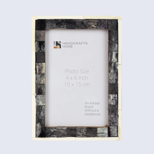 Classic Bone Inlay Picture Frame Gray & White, 4x6,5x7,8x10