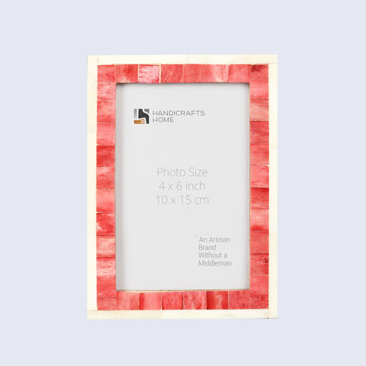 Classic Bone Inlay Picture Frame Red & White, 4x6,5x7,8x10