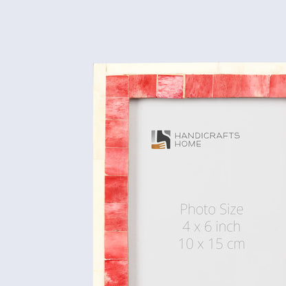 Classic Bone Inlay Picture Frame Red & White, 4x6,5x7,8x10