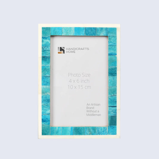 Classic Bone Inlay Picture Frame Turq & White, 4x6,5x7,8x10