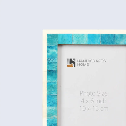Classic Bone Inlay Picture Frame Turq & White, 4x6,5x7,8x10