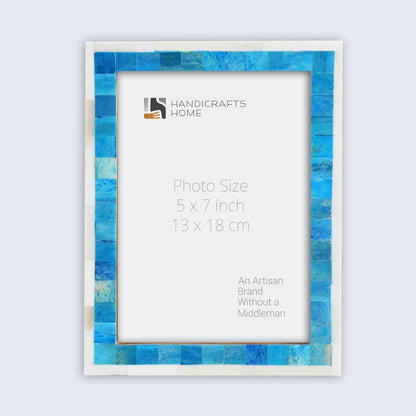 Classic Bone Inlay Picture Frame Turq & White, 4x6,5x7,8x10