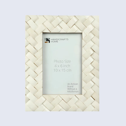 White Bone Inlay Braided Pattern Frame 4x6 & 5x7 – Wholesale picture frames