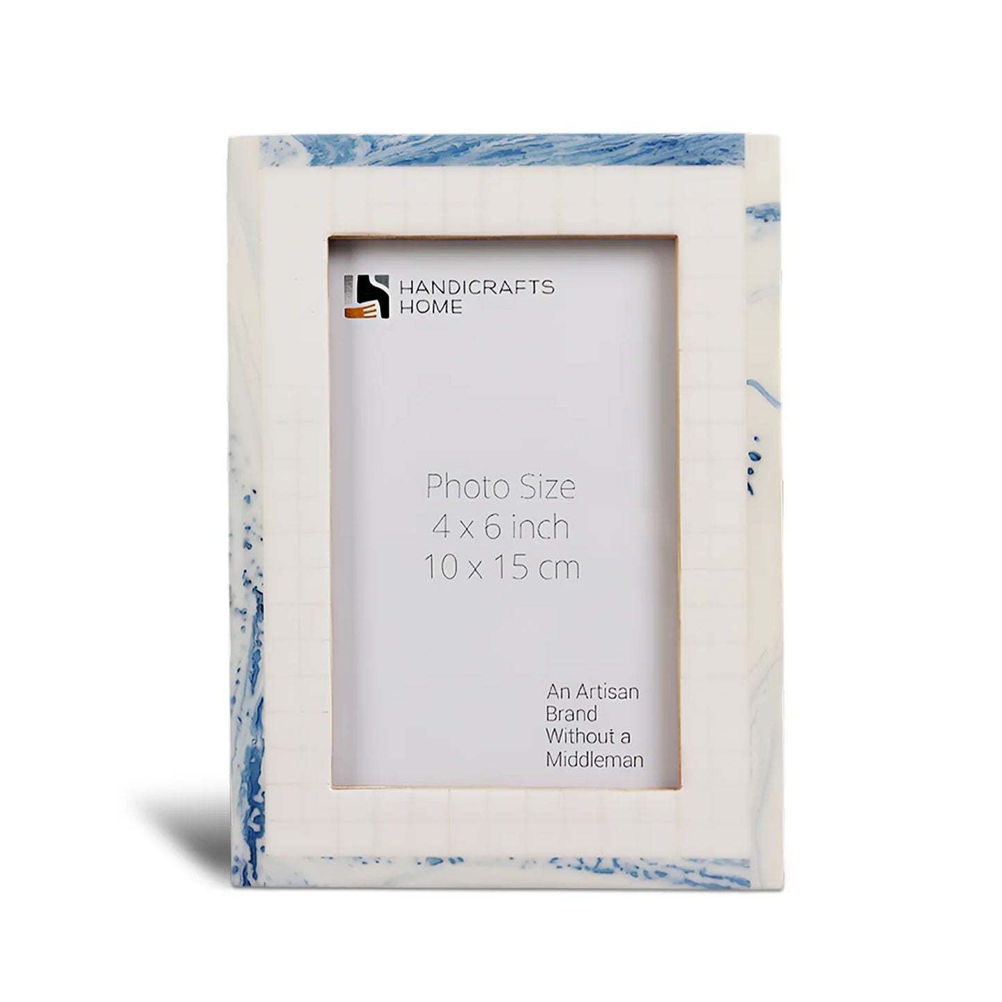 Resin Inlay Marbled pattern White & Blue Picture Frame – Wholesale picture frames