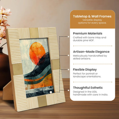 Resin Inlay White & Gold Picture Frame For Desk & Wall-3 Sizes – Wholesale picture frames