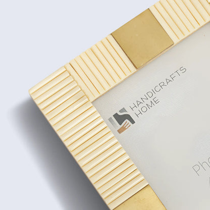 Resin Inlay White & Gold Picture Frame For Desk & Wall-3 Sizes – Wholesale picture frames