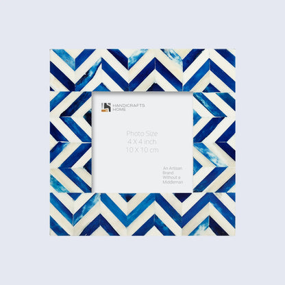 Picture Frames Herringbone Pattern Bone Inlay Collection in 2 Sizes, Blue – Wholesale picture frames