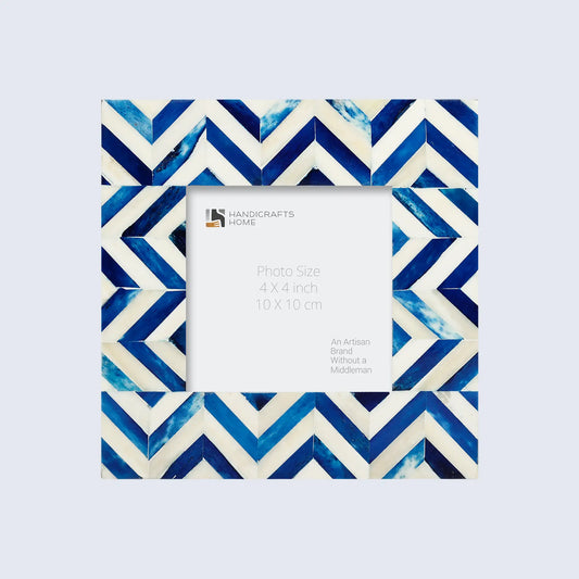 Picture Frames Herringbone Pattern Bone Inlay Collection in 2 Sizes, Blue – Wholesale picture frames