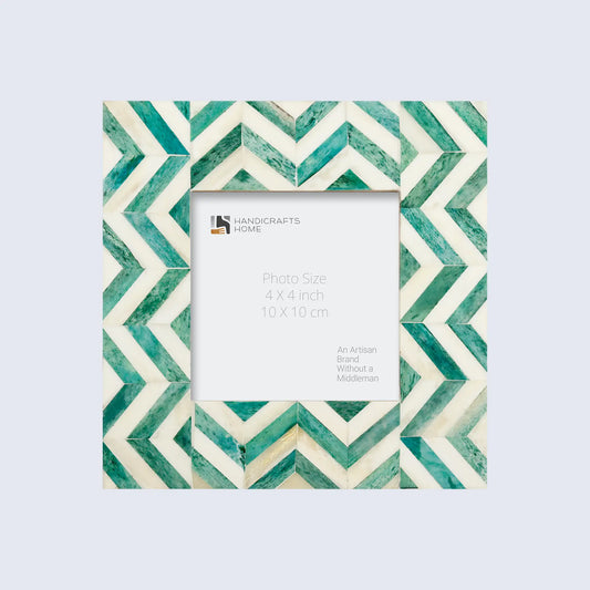 Picture Frames Herringbone Pattern Bone Inlay Collection in 2 Sizes, Green – Wholesale picture frames