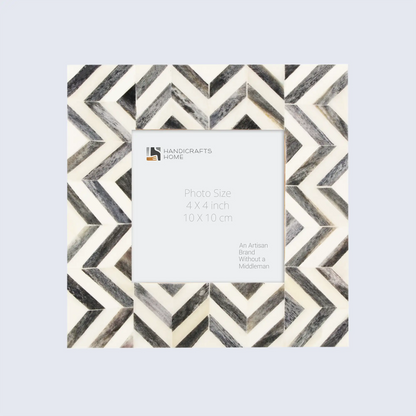 Picture Frames Herringbone Pattern Bone Inlay Collection in 2 Sizes, Grey – Wholesale picture frames