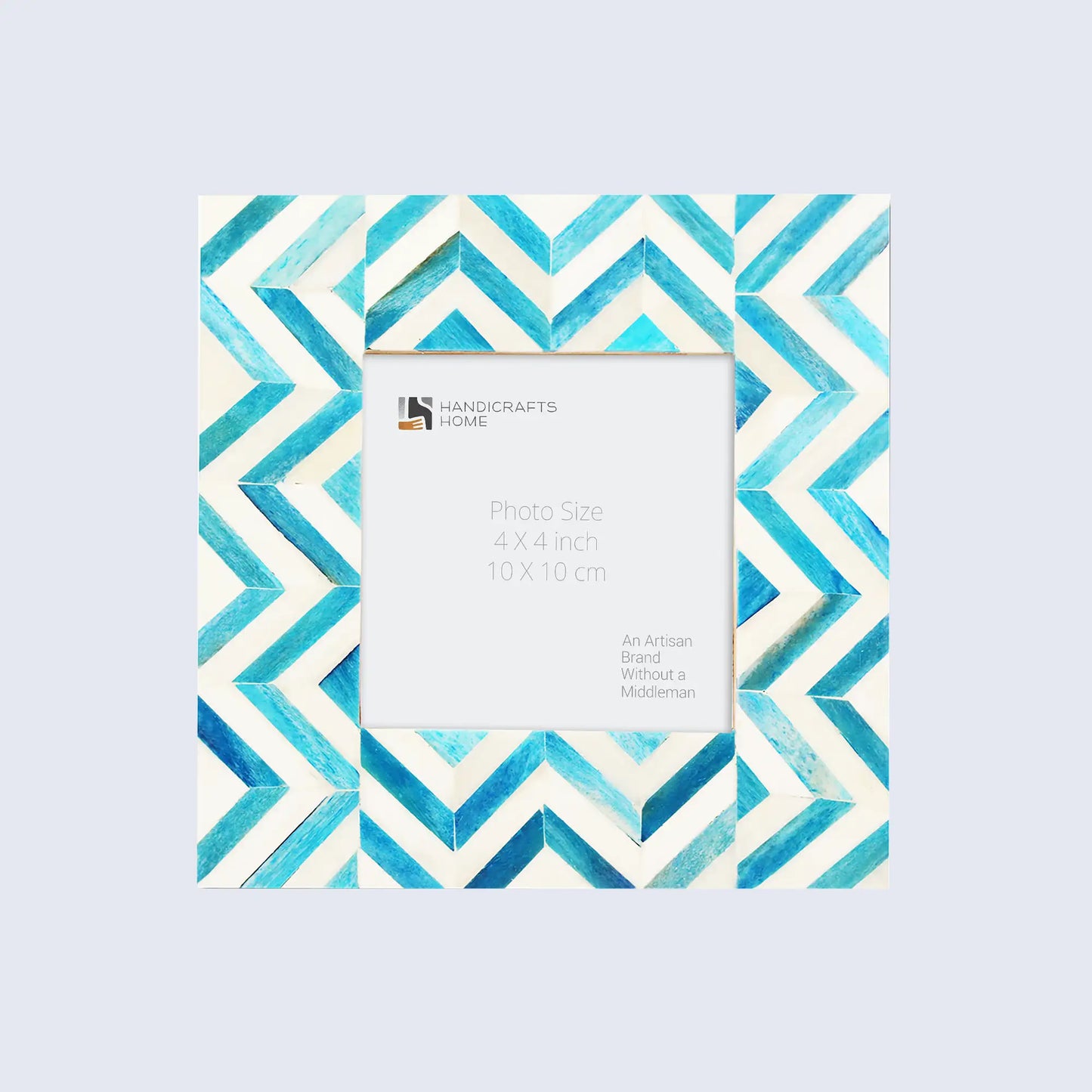 Picture Frames Herringbone Pattern Bone Inlay Collection in 2 Sizes, Turq – Wholesale picture frames