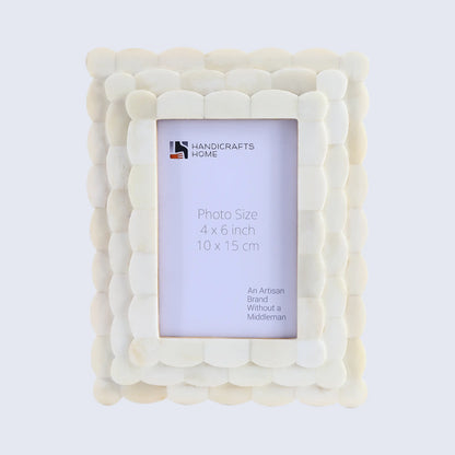 Picture Frames Scalloped Pattern Bone Inlay Collection in 4x6, White – Wholesale picture frames