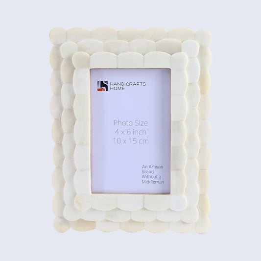 Picture Frames Scalloped Pattern Bone Inlay Collection in 4x6, White – Wholesale picture frames