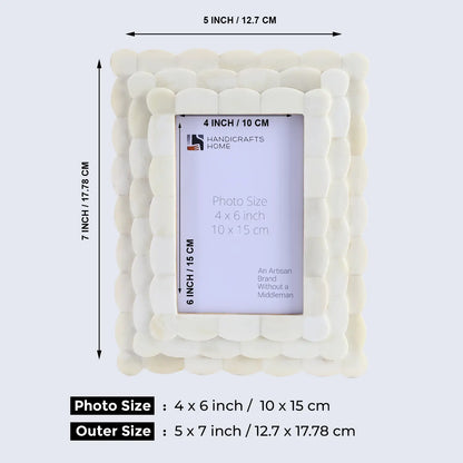 Picture Frames Scalloped Pattern Bone Inlay Collection in 4x6, White – Wholesale picture frames