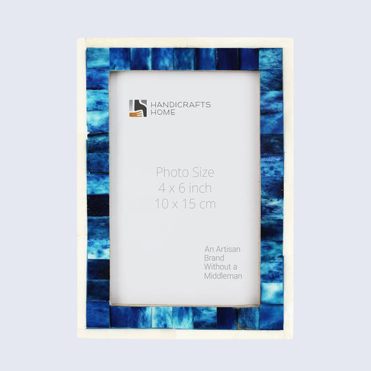 Classic Bone Inlay Picture Frame Blue & White, 4x6,5x7,8x10