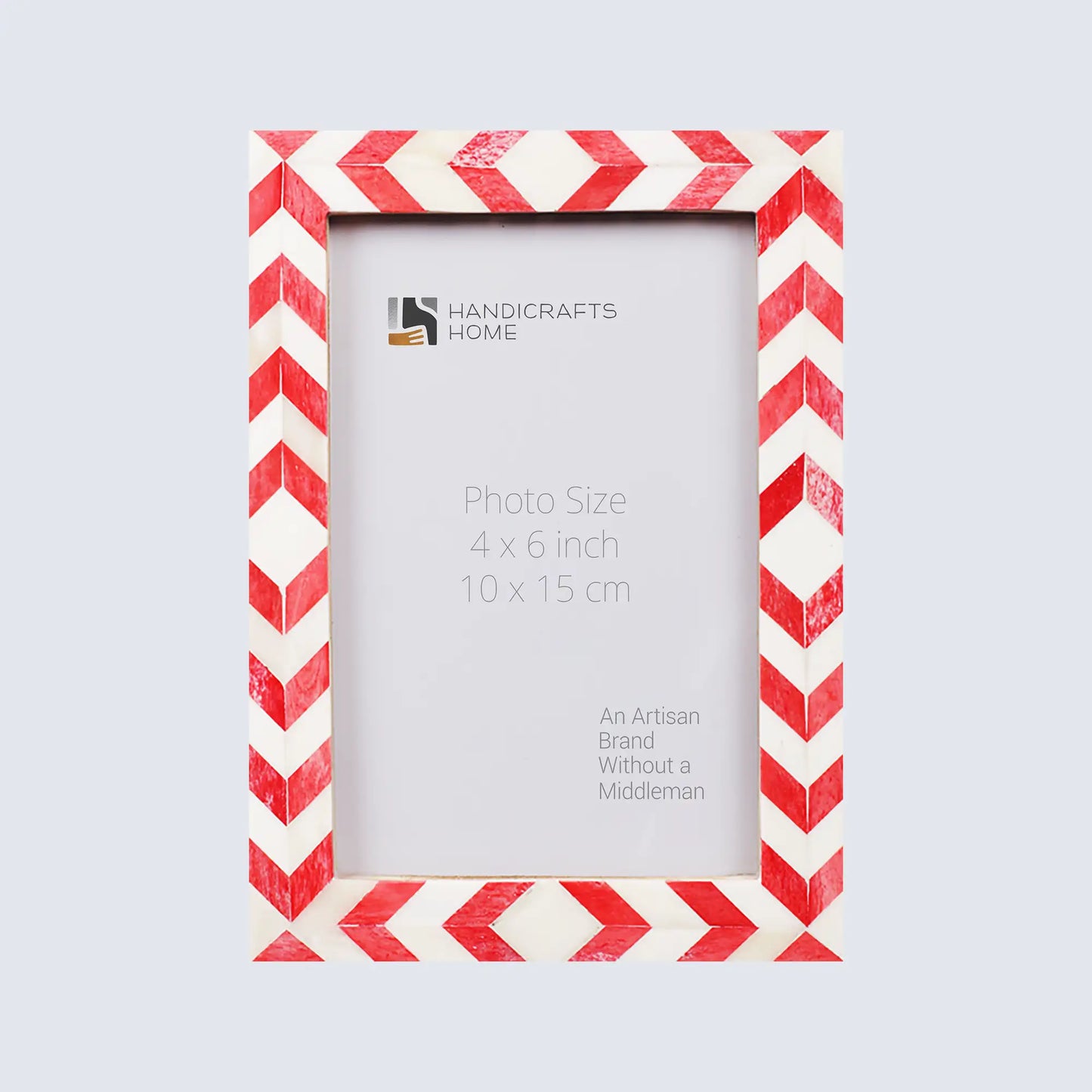 Picture Frames Mosaic Chevron Pattern Bone Inlay Collection in 3 sizes, Red – Wholesale picture frames