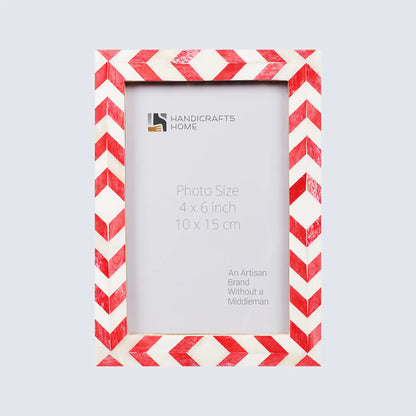 Picture Frames Mosaic Chevron Pattern Bone Inlay Collection in 3 sizes, Red – Wholesale picture frames