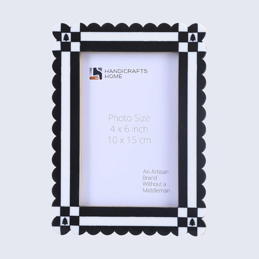 Handicrafts Home  Chalet Collection 4x6, 5x7 Picture Frames, Handmade with Resin Inlay & Pine MDF Red, Green & Black Scalloped Frames  Retail Ready & Giftable Home Decor