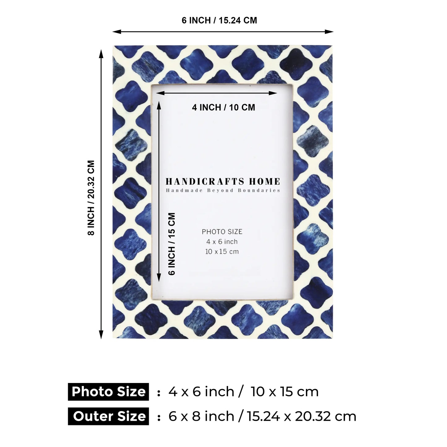 Picture Frames Indigo Pattern Bone & Resin Inlay Collection, 4x6 – Wholesale picture frames
