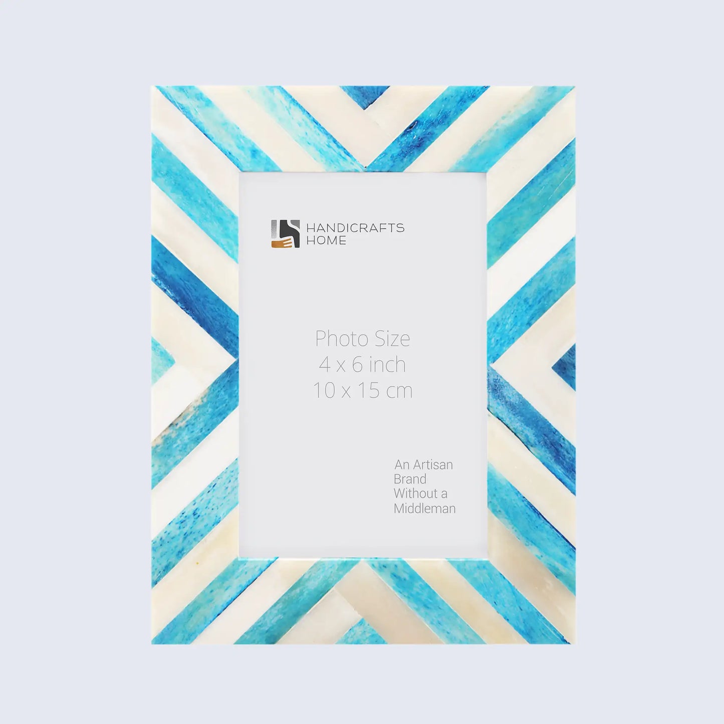 Picture Frames Chevron Pattern Bone Inlay Collection in 2 Sizes, Turquoise – Wholesale picture frames