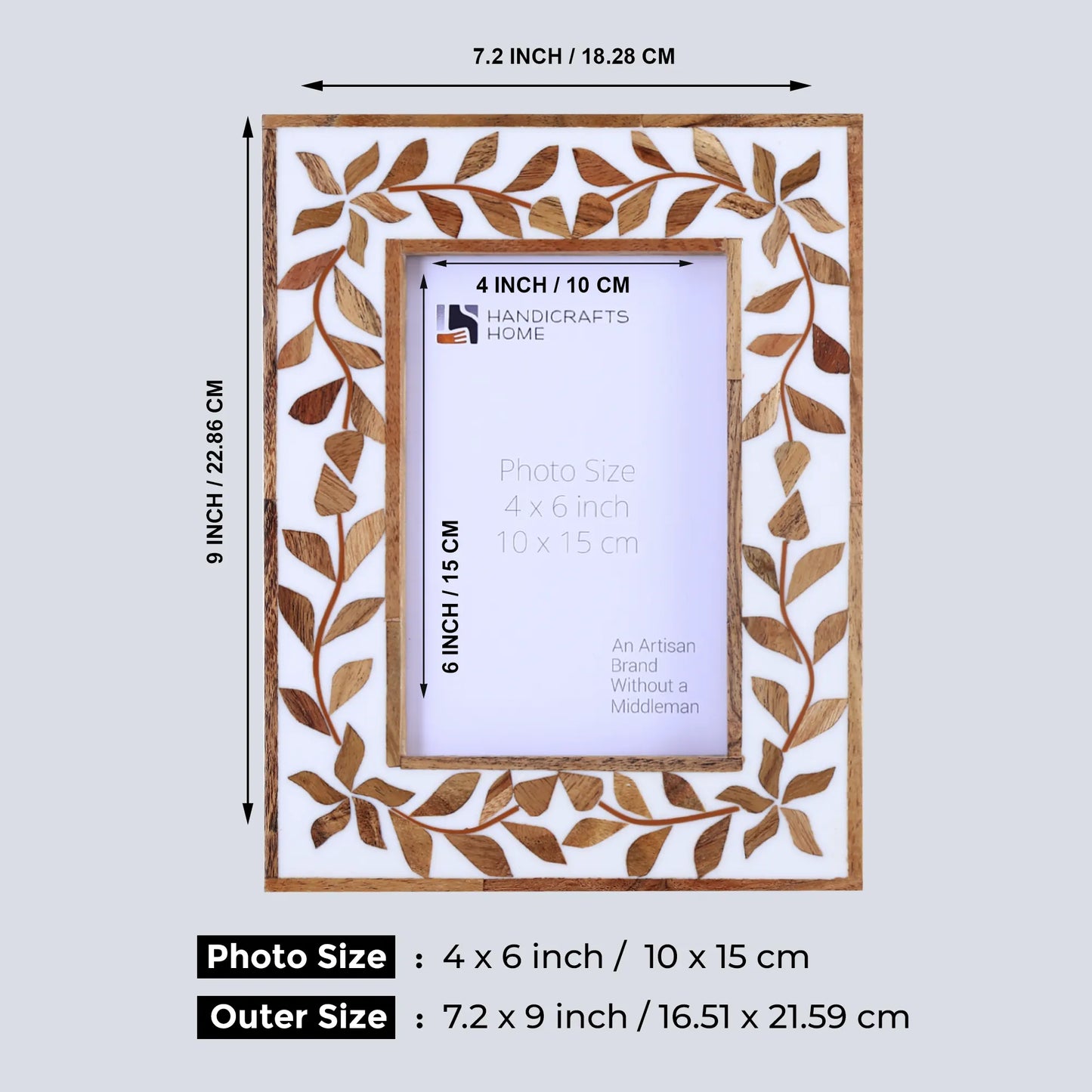 Picture Frames Alhambra Cama Pattern Resin Inlay Collection in 3 Sizes – Wholesale picture frames