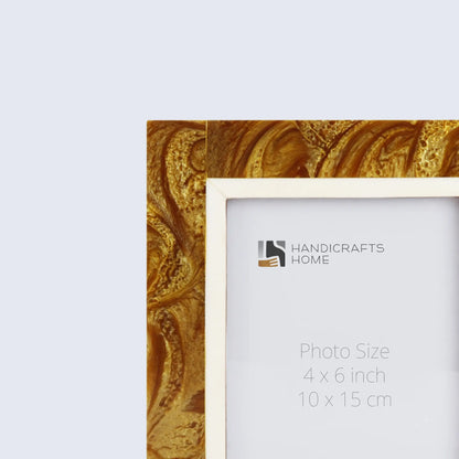 Picture Frames Marbel Gold Pattern Horn Inlay Collection - 4x6 – Wholesale picture frames