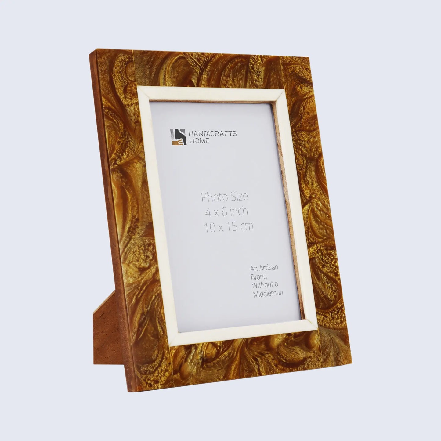 Picture Frames Marbel Gold Pattern Horn Inlay Collection - 4x6 – Wholesale picture frames