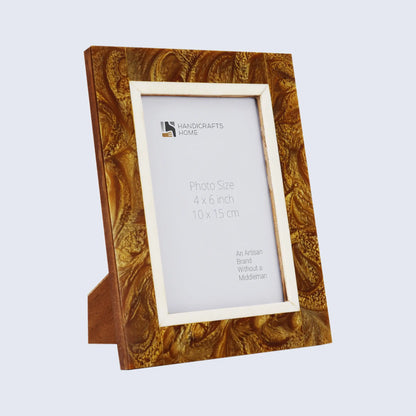 Picture Frames Marbel Gold Pattern Horn Inlay Collection - 4x6 – Wholesale picture frames