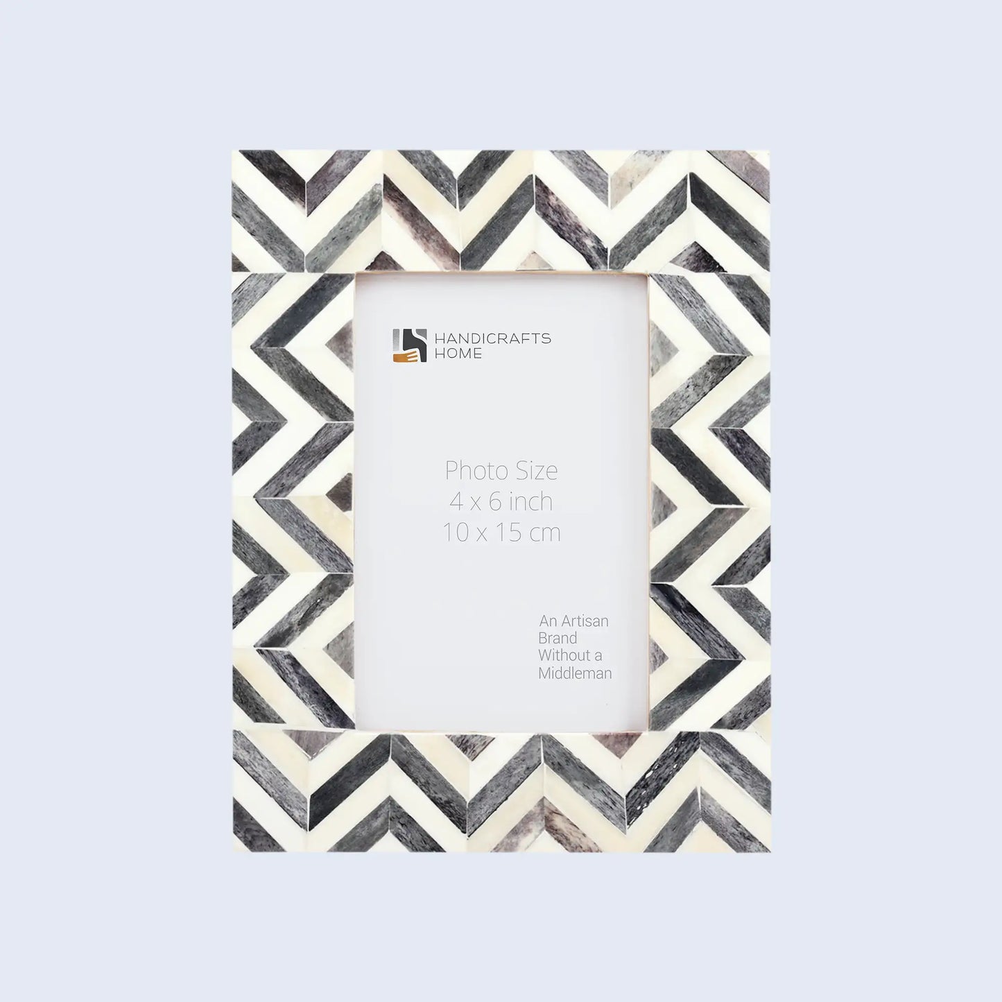 Picture Frames Herringbone Pattern Bone Inlay Collection in 2 Sizes, Grey – Wholesale picture frames