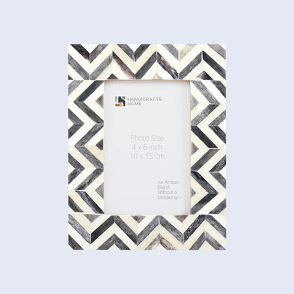 Picture Frames Herringbone Pattern Bone Inlay Collection in 2 Sizes, Grey – Wholesale picture frames
