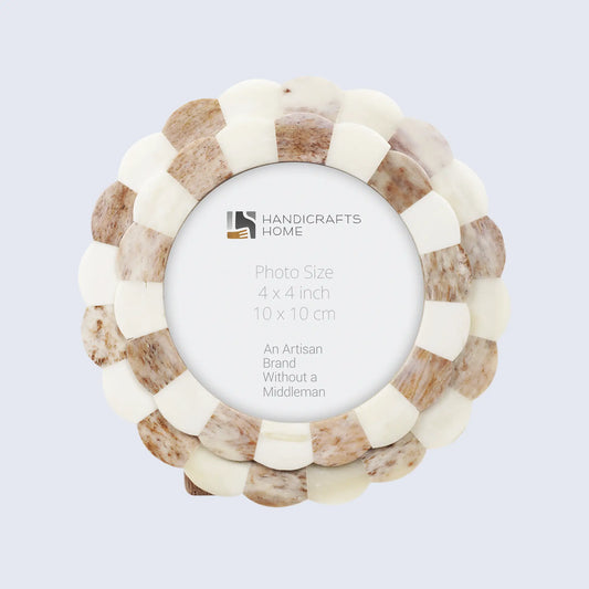 Picture Frames Scalloped Pattern Bone Inlay Collection in 4 sizes, Brown – Wholesale picture frames