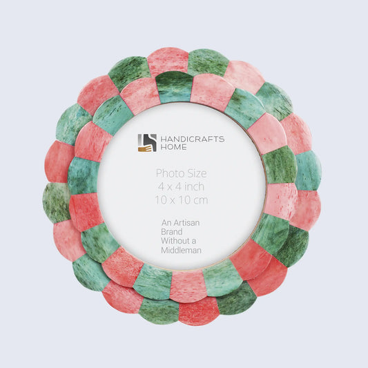 Picture Frames Scalloped Pattern Bone Inlay Collection in 4 sizes, Green & Red – Wholesale picture frames