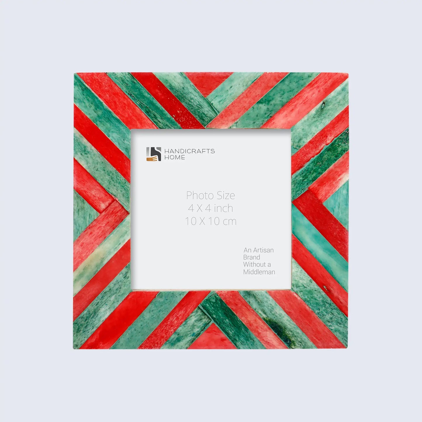 Picture Frames Chevron Pattern Bone Inlay Collection in 4 Sizes, Green & Red – Wholesale picture frames