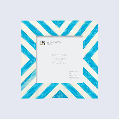 Picture Frames Chevron Pattern Bone Inlay Collection in 2 Sizes, Turquoise – Wholesale picture frames