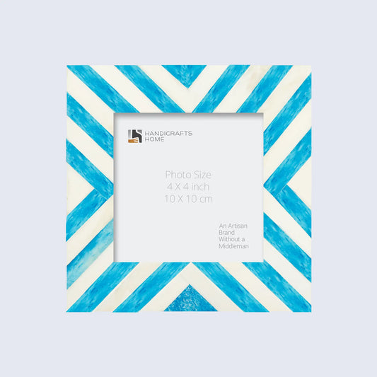 Picture Frames Chevron Pattern Bone Inlay Collection in 2 Sizes, Turquoise – Wholesale picture frames
