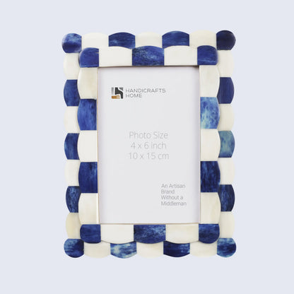 Picture Frames Scalloped Pattern Bone Inlay Collection in 4 sizes, Blue – Wholesale picture frames