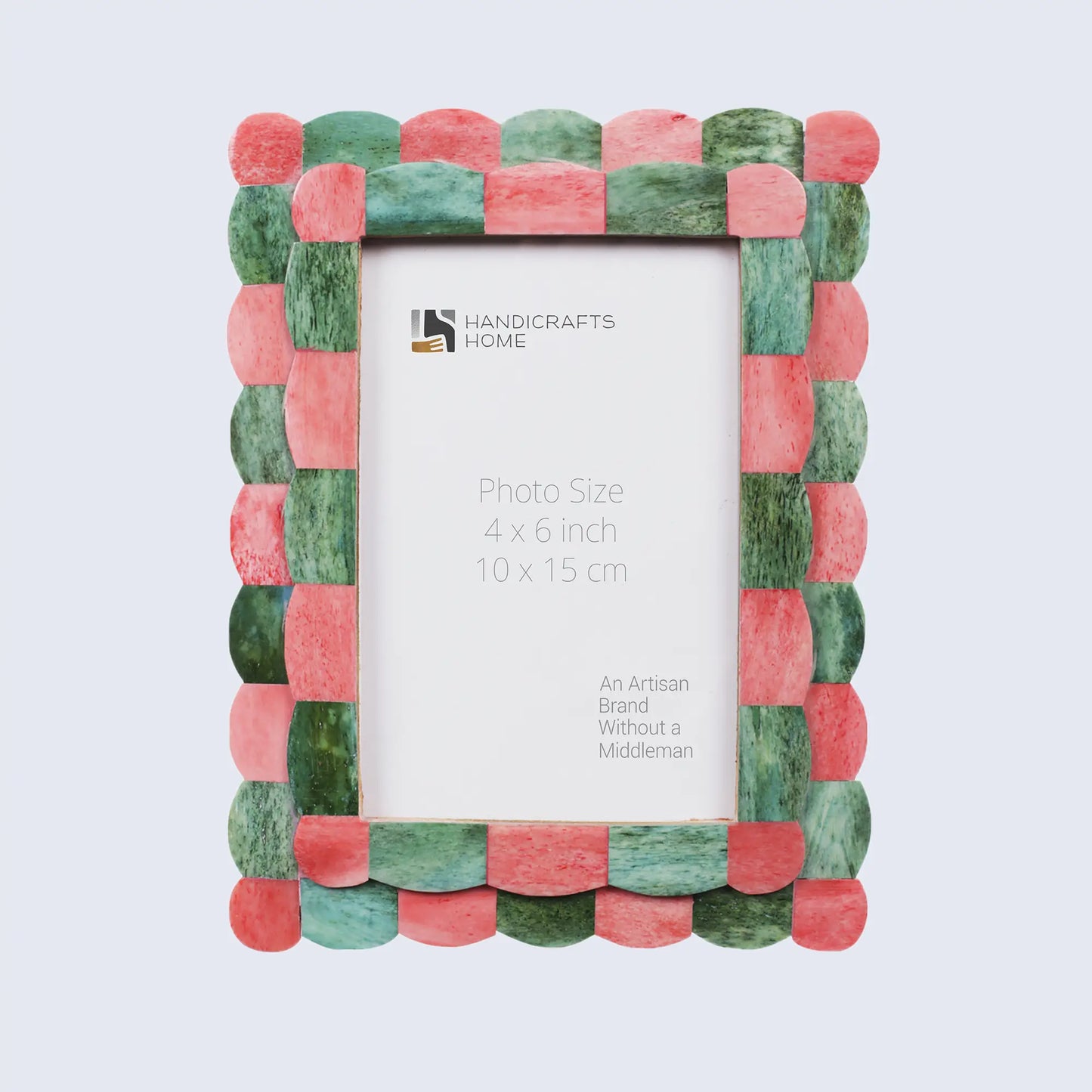 Picture Frames Scalloped Pattern Bone Inlay Collection in 4 sizes, Green & Red – Wholesale picture frames