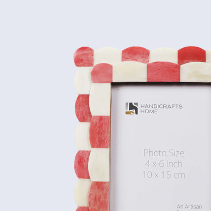 Picture Frames Scalloped Pattern Bone Inlay Collection in 4 sizes, Red – Wholesale picture frames