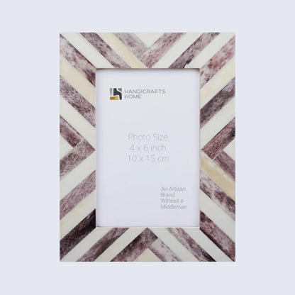 Picture Frames Chevron Pattern Bone Inlay Collection in 2 Sizes, Make to Order, Brown – Wholesale picture frames