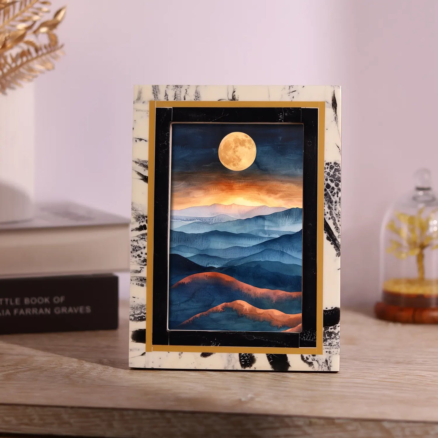 Black Abstract Ink Resin Inlay Picture Frame in 4x6 & 5x7 – Wholesale picture frames