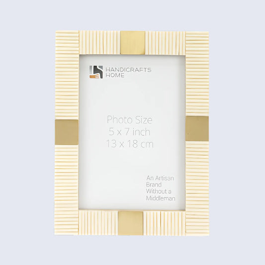 Resin Inlay White & Gold Picture Frame For Desk & Wall-3 Sizes – Wholesale picture frames