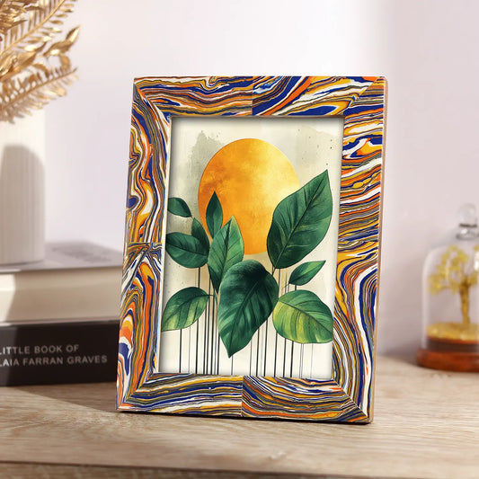 Colorful Paint Splatter Pattern 5x7 Resin Inlay Picture Frame – Wholesale picture frames