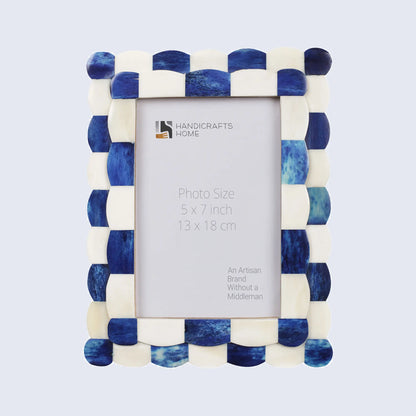 Picture Frames Scalloped Pattern Bone Inlay Collection in 4 sizes, Blue – Wholesale picture frames