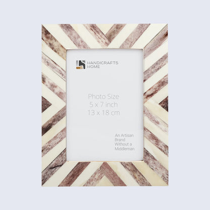 Picture Frames Chevron Pattern Bone Inlay Collection in 2 Sizes, Make to Order, Brown – Wholesale picture frames