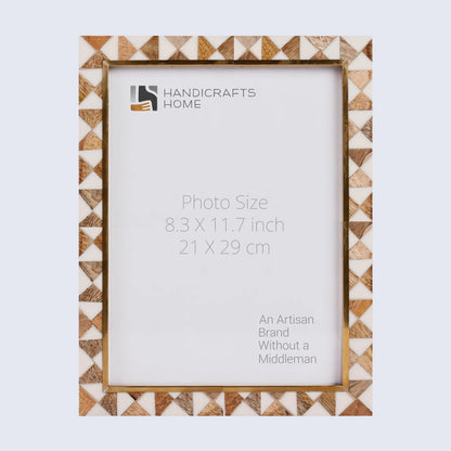 Picture Frames Halo Ivory Pattern Bone Inlay Collection - Make to Order - 8.3X11.7 – Wholesale picture frames