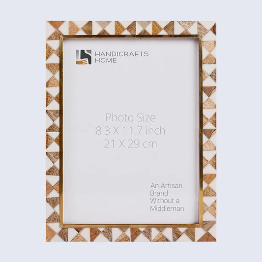 Picture Frames Halo Ivory Pattern Bone Inlay Collection - Make to Order - 8.3X11.7 – Wholesale picture frames