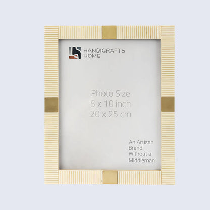 Resin Inlay White & Gold Picture Frame For Desk & Wall-3 Sizes – Wholesale picture frames